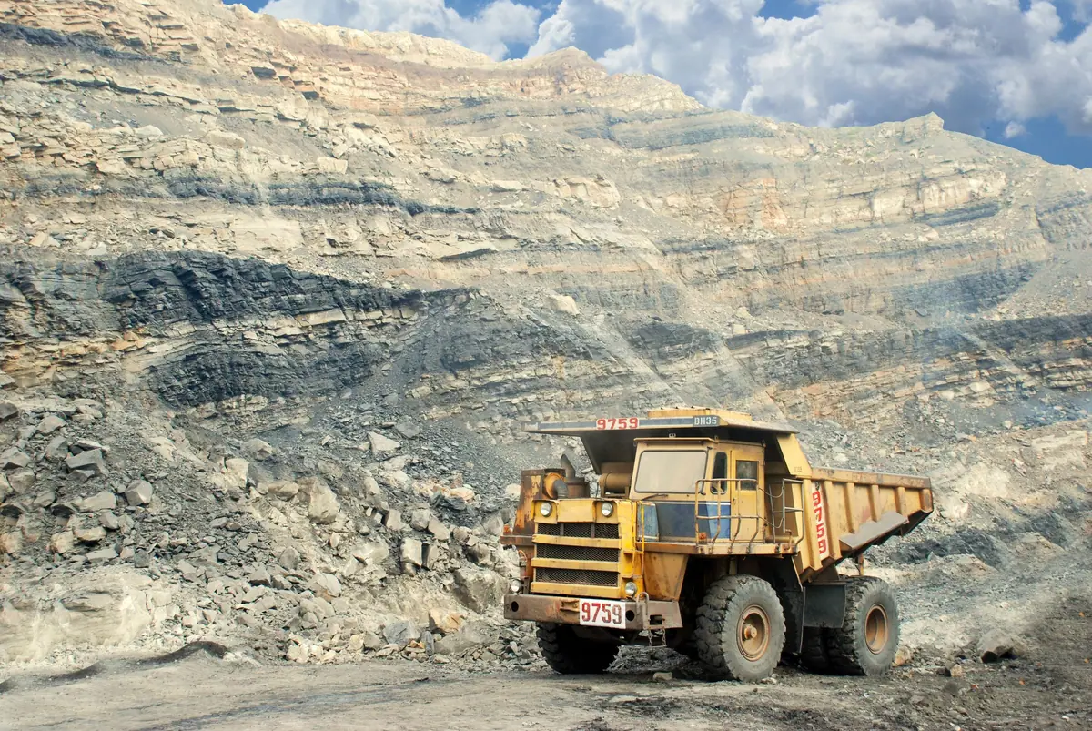 Benches of an open-pit coal mine